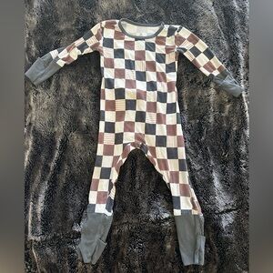 Cozy Checkered Kids Footie Pajamas